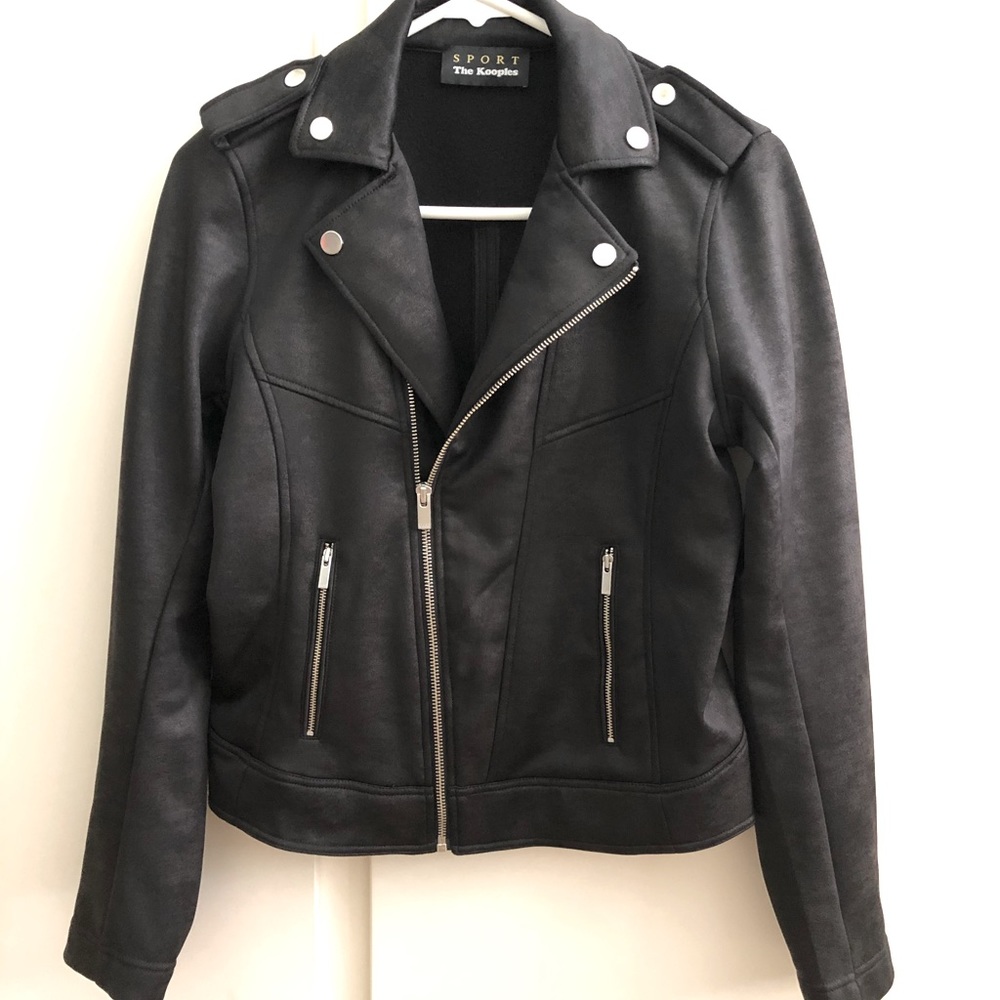 NWOT The Kooples Sport Leather-Effect Moto Jacket